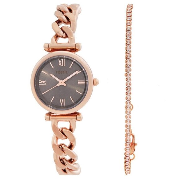 NWT Authentic Fossil Carlie Quartz Grey Dial Women's Watch - Picture 1 of 4